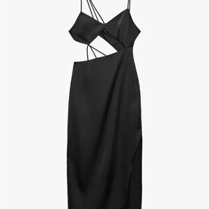 Zara Black Strappy Cutout Midi Dress